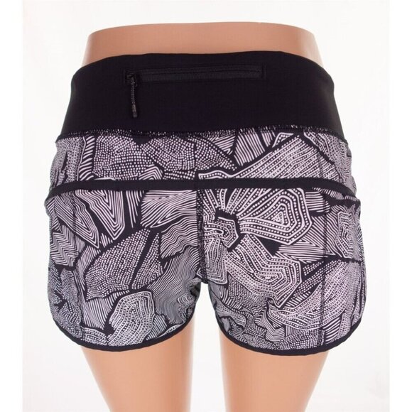 Lululemon Run Speed Short Size 4 Dottie Tribe White Black - Picture 5 of 8